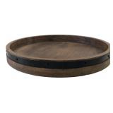 Rustic Wood & Metal Lazy Susan 17.5 Dia