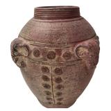 Decorative Ceramic Elephant Handle Pot 11" H