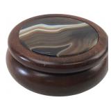 Brazilian Agate & Turned Wood Trinket Box