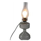 Vintage Glass Oil-Style Electric Table Lamp 19"
