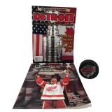 Detroit Red Wings 1997 Cup Books & Vipers Puck