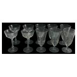 10pc Etched Floral Glass Stemware Set