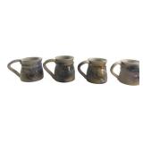 Signed Studio Pottery Espresso Cups Set of 4