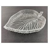Clear Pressed Glass Leaf Dish