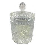 Clear Glass Lidded Jar & Glass Marbles