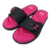 Under Armour Pink & Black Slides Women