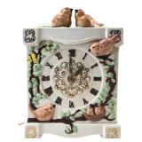 VTG Holland Mold Ceramic Bird Mantle Clock