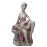 Unmarked Porcelain Ballerina Figurine 6" H