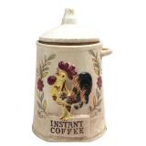 Japan Ceramic Rooster Instant Coffee Canister