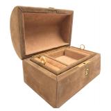 Italian Genuine Leather Domed Jewelry Box