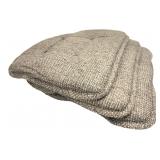Set of 4 Reversible Tweed & Vinyl Chair Cushions