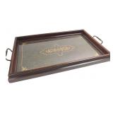Wood & Glass Serving Tray 17x11