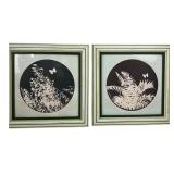 Michelle Signed Botanical Silhouette Art Pair