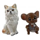 Josef Originals Mouse & White Cat Figurines