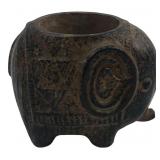 African Carved Soapstone Elephant Planter
