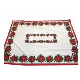 Poinsettia Holiday Tablecloth 60x80