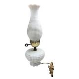 Hobnail Milk Glass Table Lamp