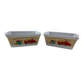 Pair Royal Norfolk Fresh Picked Apples Loaf Pans