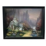 Thomas Kinkade Illuminated Church Shadowbox