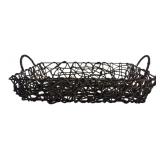 Rustic Woven Metal Wire Basket Tray