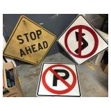 Three Metal Traffic Signs 24x24