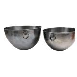 Set of Two Stainless Steel Ring Handle Bowls
