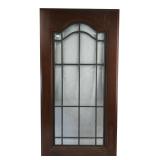 Leaded Frosted Glass Cabinet Door 14.5x28