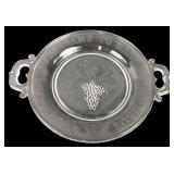 Clear Glass Grape Motto Bread Platter