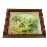 Framed "The Farm Yard" Print 14x18"