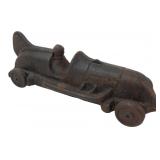 Vintage Cast Iron Boattail Race Car Toy