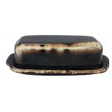 Pfaltzgraff Brown Drip Ceramic Butter Dish