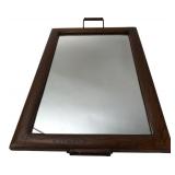 Vintage Oak Framed Mirrored Tray