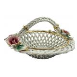 Capodimonte Woven Porcelain Rose Basket