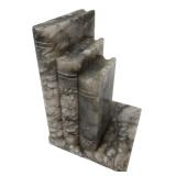 Italian Carved Alabaster Stacked Books Bookend