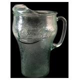 VTG Coca-Cola Green Glass Pebbled Ice Lip Pitcher