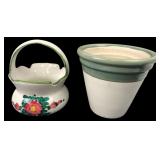 Made in Italy Ceramic Basket & Planter
