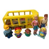 Fisher-Price #192 School Bus Toy & Figures