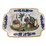 Hand Painted Ironstone Fruit & Wine Platter