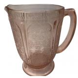 Pink Depression Glass Cherry Blossom Pitcher