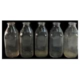 5 Bella Vista Farms Ypsilanti Glass Milk Bottles