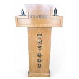 Lighted Wooden Church Tithe Box 34.5" H