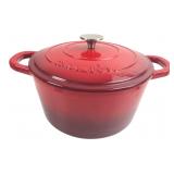 Crock-Pot Red Enameled Cast Iron Dutch Oven