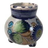 CAT Mexico Hand-Painted Tripod Pottery Vase
