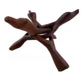 Carved Wooden Interlocking Folding Tripod Stand