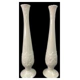 Lenox Woodland Ivory Porcelain Bud Vases Pair