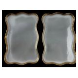 Pair of Viking Japan White & Gold Ceramic Trays