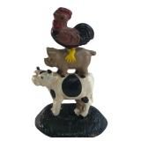 VTG Cast Iron Stacked Farm Animal Doorstop