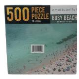 Americanflat Busy Beach 500 Piece Puzzle