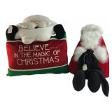 Plush Santa Believe Christmas Pillow & Figure