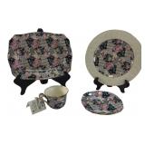 Royal Winton Quilt Pattern Tray & Plates